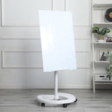 Removable Adjustable Height Tempered Glass Whiteboard, Magnetic Dry Erase Whiteboard, 36' x 24', W347103320