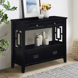 36'' Farmhouse Pine Wood Console Table Entry Sofa Table with 4 Drawers & 1 Storage Shelf for W1202P251878