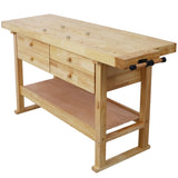 60in Workbench with 4 Drawers Wooden Workbench for Garage Workshop and Home W46594606