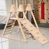 ZNTS 4-in-1 Indoor Play Gym - Jungle Gym Playset with Baby Swing, Slide, Ladder, and Climbing Wall 30433659