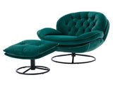 Accent chair TV Chair Living room Chair with Ottoman-GREEN W676P232274
