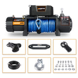 ZNTS MN Electric Winch 12V 12000LBS Synthetic Rope Jeep Towing Truck Off-Road 4WD W121863045