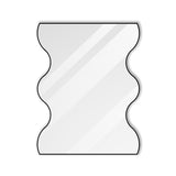 Wall Mirror 30x35 Inch Black Rectangular Mirror with 2 Wavy Sides Metal Framed Mirror Vanity Mirror W1435133318