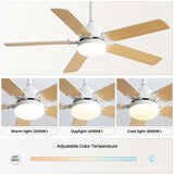 Energy Saving 42 Inch Ceiling Fan 5 Blades Noiseless Reversible Dc Motor Remote Control With Led W934P200086