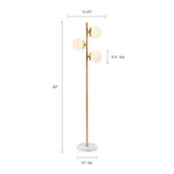 ZNTS 3-Globe Light Floor Lamp with Marble Base B03599272