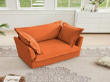 Slip-covered Armchair with 1 Big Back Cushion and 2 Big Toss Pillows, Single Deep Seat Comfy Single W3041P281156