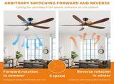 5 blade solid wood 52 inch ceiling fan light W2878P254298