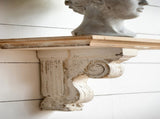 13.8x9.1x11.4" Distressed Brown and White Wooden Wall Shelf with Corbel Design W2078P223131