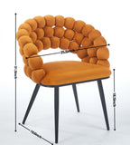 Orange Modern chair with golden color iron tube legs, soft cushions and comfortable W234P271318