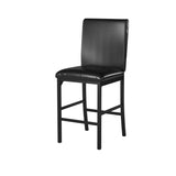 ZNTS Metal Frame Counter Height Chairs Set of 4 Brown Faux Leather Seat Black Metal Finish Dining Chairs B01146335