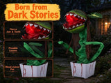 39" Halloween Animatronic Man-Eating Plant Prop, Sound Activated with Chomping Motion & Crimson 90253607