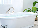 Waterfall Bathtub Faucet with Sprayer, 3-Hole Roman Filler with Hand Shower Deck Mount Waterfall W1224P206180
