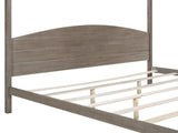 King Size Canopy Platform Bed with Headboard and Support Legs, Brown Wash WF309291AAD
