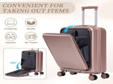 14"/20" 2 pcs/set in ABS Spinner Wheel Luggage, with Combination Lock and Front Opening Design, 14" 75935941