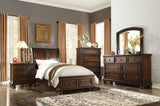 Classic Transitional Nightstand Brown Cherry Finish Birch Veneer Hidden Drawer Bun Feet Bedroom B01146214