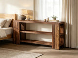 70.9" Console Table, Wooden 3-Tier Sofa Table for Entryway & Hallway 15966594