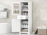 Tall Bathroom Storage Cabinet, Freestanding Storage Cabinet with Twos and Adjustable Shelves, N725P246463K