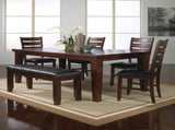 1pc Contemporary Style Rectangular Table with18" Leaf Tapered Block Feet Brown Wood Finish B011138068