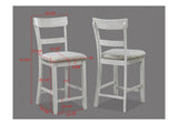 Rustic Farmhouse Transitional 5-Piece Counter Height Dining Set Square Table Linen Look Fabric B011P184056