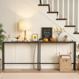 2 Pack 39.4" Narrow Console Sofa Table with Power Outlets and USB Ports, Long 80830381