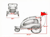 Red 2 in 1 Dog Bike Trailer Foldable Pet Stroller with Suspension, for Medium Dogs Outdoor Cycling 79931247