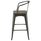 Dark Elm and Matte Black Bar Height Stool B062P153516
