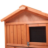 ZNTS Large Wooden Rabbit Hutch Indoor and Outdoor Bunny Cage with a Removable Tray and a Waterproof Roof, W2181P146769