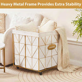 Laundry Baskets,Collapsible Laundry Basket with Wheels,Removable Lined for Easy Cleaning Storage 85833286