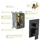 Shower System with Waterfall Tub Spout,12 Inch Wall Mounted Square Shower System with Rough-in W124381902