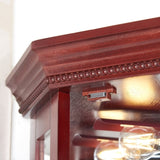 Corner Curio Cabinet with Lights, Adjustable Tempered Glass Shelves, Mirrored Back, Display W1693P165015