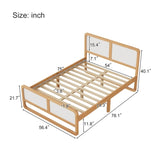 ZNTS Modern Style Full Size Solid Wood Platform Bed for Kids, Teens, Adults, No Need Box Spring, Walnut WF530455AAK