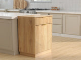 10-Gallon Woodgrain Tilt-Out Trash Can Cabinet with Wave-Textured Drawer & Pull-Out Bin 42935514