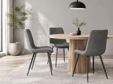 Modern PVC Upholstered Dining Chairs,Armless Side Chairs for Kitchen Dining Room, Set of 4 , Grey & B347P613002