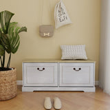 Shoe Storage Bench with 2 Flip Drawers and Adjustable Shelf for Entryway, Hallway, Bedroom-Antique W1120P290636