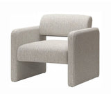 Beige stripe single sofa chair, upholstered comfortable chair with armrests, for dining W487P183020