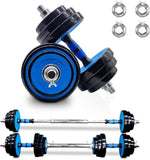 ZNTS Adjustable Weights Dumbbells Set of 2, 44Lbs 2 in 1 Exercise & Fitness Dumbbells Barbell Set for Men 25292756