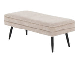 Contemporary Storage Bench in Black Metal and Light Brown Fabric B202P223620