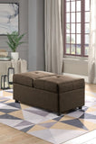 ZNTS Brown Color Stylish 1pc Storage Ottoman Convertible Chair Foam Cushioned Fabric Upholstered Solid B01166424