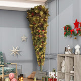 ZNTS 6ft Upside Down Hanging Quarter Tree, Christmas tree hanging from the ceiling, Xmas Tree with 300 PX307764AAF