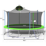 ZNTS 16FT Trampoline for Adults & Kids with Basketball Hoop, Outdoor Trampolines w/Ladder and Safety 81118415