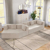 127.5'' Modern Minimalist Sofa With Deep Seat,No Assembly Needed 81311529