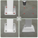 Handrails for Outdoor Steps, Iron Handrail Fits 3 Step, Transitional Handrail with Installation Kit, 69025255