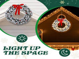 48 in Pre-Lit Snow-Flocked Christmas Wreath, 150 Warm White LED Lights, 450 PVC Tips, Remote 97371474