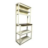 39.37" White and Rustic Brown color 5-Tier Bakers Rack for Kitchen with Storage, Coffee Bar, Kitchen W1412P230434