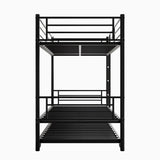 ZNTS Twin Bunk Bed with Trundle Metal Bunkbeds with Ladder and Full-Length Guardrail, Noise Free, No Box W840P196829