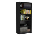 Vinton 4-Tier Bookcase with Modern Storage for Books and Decor, Black B097P167419