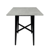 Modern Bar Height 42" Dining Table, Rubberwood Legs and Laminate Table Top, Gray Finish, Black 65503.00CEM