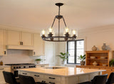 23.62'' Modern 6-Light Black Wagon Wheel Chandelier With Light For Bedroom Bathroom,Living W5008P468517