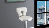 ZNTS Adjustable Bar stool Gas lift Chair White Faux Leather Chrome Base metal frame Modern Stylish Set of HS00F1642-ID-AHD