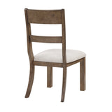 Contemporary Side Chair 2pc Set Light Brown Finish Comfort Seat Upholstered Durable Classic B011P348899